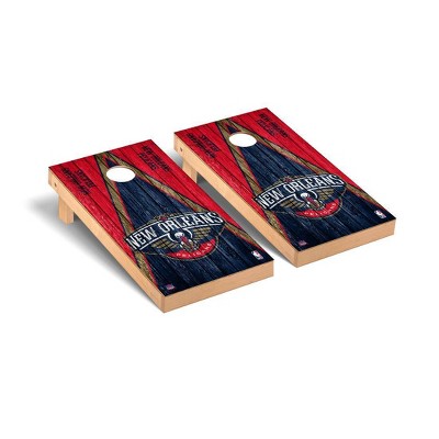 NBA New Orleans Pelicans Premium Cornhole Board Triangle Weathered Version