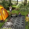 Outsunny Outdoor Patio Rug, Large Camping Carpet with Carrying Bag, Waterproof Plastic Straw, Reversible, Rhombus Border - 3 of 4