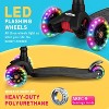 Kids Kick Scooter, LED Lighted Wheels and 4 Adjustable Height Handlebars, Lean-to-Steer & Widen Anti-Slip Deck, 3 Wheel Scooter Ages 3-12 - 3 of 4