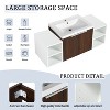 Vynxaria 48 Inch Soft Close Doors Bathroom Vanity With Sink, Two Small Storage Shelves, 24" and 12" Combination Cabinet - 3 of 4
