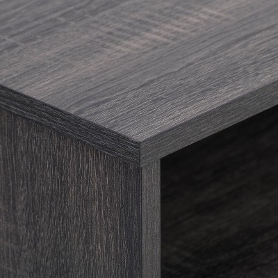 Modern Gray Wood Grain & Silver Leg TV Stand for Up to 85" TVs