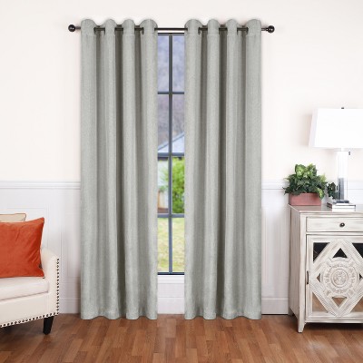 Classic Linen Design Room Darkening Semi-Blackout Curtains, Set of 2 by Blue Nile Mills