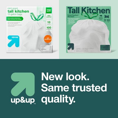 UltraStretch Rodent Repellent Tall Kitchen Drawstring Trash Bags - Mint Scent - 13gal/100ct - up&up™