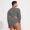 Lands' End Women's Crochet Long Sleeve Bikini Top and High Waisted Bottoms Swimsuit Set - 2 of 4