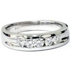 Pompeii3 1/2ct Diamond Mens Wedding Ring Channel Set High Polished Band 14K White Gold - Size 8 - image 4 of 4