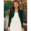 INSPIRE CHIC Women's Long Sleeve Cocktail Party Open Front Cropped Velvet Bolero Shrugs - 2 of 4