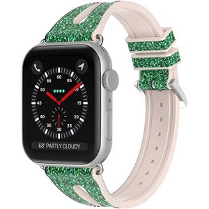 Worryfree Gadgets Silicone Shiny Slim Band for Apple Watch 38/40/41mm, 42/44/45mm iWatch Series 8 7 6 5 4 3 2 1 & SE- Assorted Colors - 1 of 3
