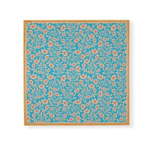 Deny Designs Maritza Lisa Tropical Blooms Pattern Bamboo Framed Wall Art Blue - 1 of 3