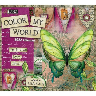 2022 Wall Calendar 12 Month 13.4"x24" Color My World - Lang