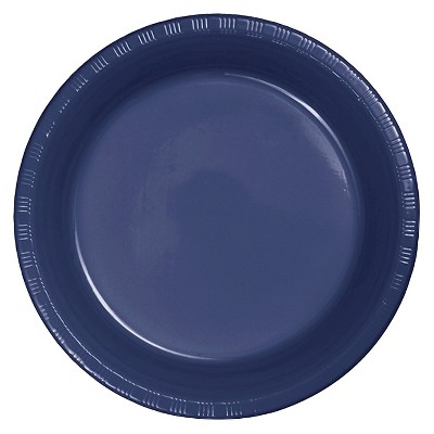  Navy Blue Plastic 7" Dessert Plates - 20ct 
