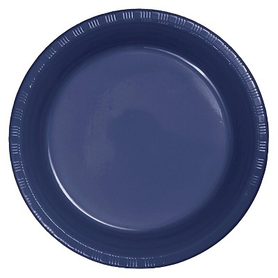  Navy Blue Plastic 7" Dessert Plates - 20ct 