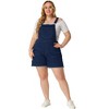Agnes Orinda Women's Plus Size Outfits Fashion Overalls Denim Ripped Raw Hem Shortalls - 3 of 4