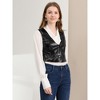 INSPIRE CHIC Women's Sleeveless Versatile PU Faux Leather Suit Vest - 2 of 4
