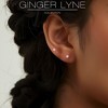 Small Heart Solitaire Flat Back Stud Earrings Body Piercings by Ginger Lyne 2 Sets 3mm CZ Stainless Steel 16g 6mm and 8mm Lengths - 4 of 4