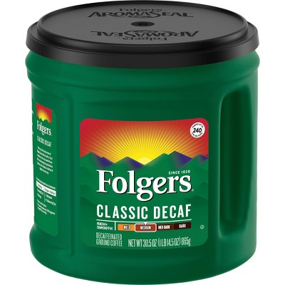 Folgers Classic Medium Roast Ground Coffee - Decaf - 30.5oz