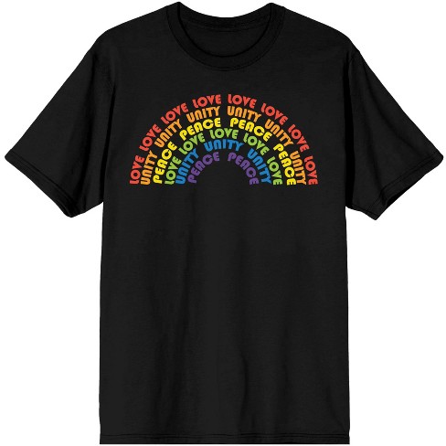 Pride Love Peace Men's Black T-shirt-small Target