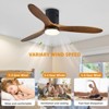 Ludomide 52" Ceiling Fan with Lights Remote Control, 3 Blade Flush Mount Ceiling Fan Reversible Noiseless for Patio, Living Room, Bedroom, Office - 3 of 4