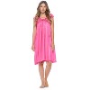 Casual Nights Women's Cap Sleeve Rose Satin Tricot Nightgown - 2 of 4