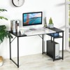 FurnitureR 47.2" Study Writing Desk with Storage Shelves, Computer Desk with Metal Frame, Space-Saving Workstation Table for Home Office, Black/White - 4 of 4