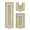 Hotel Bath Rug 100% Premium Cotton Tufted Weave Two Tone Reversible 3 Piece Bathroom Rug Set, Super Soft & Water Absorbent, Machine Washable Bathmat - 2 of 4
