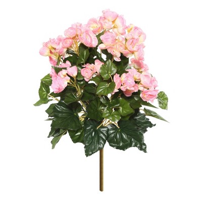 Artificial Begonia Bush (15.25") Light Pink  - Vickerman