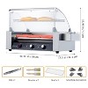 Commercial 18 Hot Dog 7 Roller Grill Cooker Machines 1050W With Cover & Shelf - 2 of 4