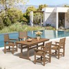 Rectangle Outdoor Dining Tables for 6, HDPS Weather Resistant Patio Dining Table, 66" Outdoor Tables with 1.96" Umbrella Hole. - 2 of 4