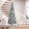 HOMCOM 9 FT Unlit Snow-Flocked Slim Pine Artificial Christmas Tree with Realistic Branches and 1084 Tips - 3 of 4