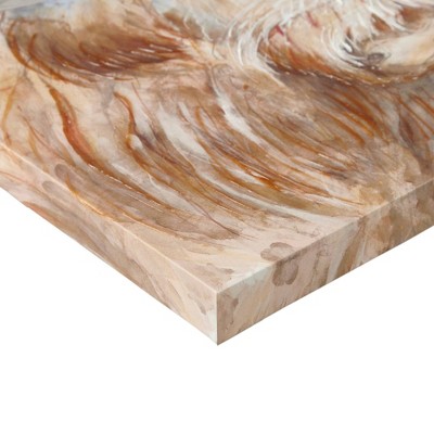 Hand Embellished Highland Bull Canvas Wall Art in Brown and White