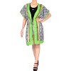 LA LEELA Women's Summer Front Open Vacation Beachwear Mini Bathing Suit Soft Beach Holiday Coverups Duster Cardigan for Women 2X-3X Green, Abstract - 2 of 4