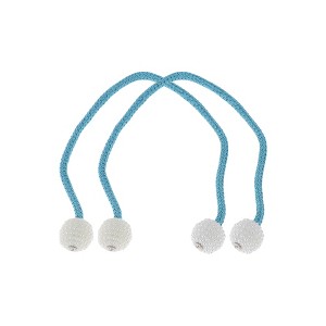 Unique Bargains Magnetic Buckle Large Faux Pearl Curtain Strap Polyester Rare Earth Magnet 2 Pcs - 1 of 4