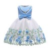 MyKids-USA Baby Girl Flower Mesh Overlay Design Bow Tie Vest Dress Birthday Formal Dress - 4 of 4