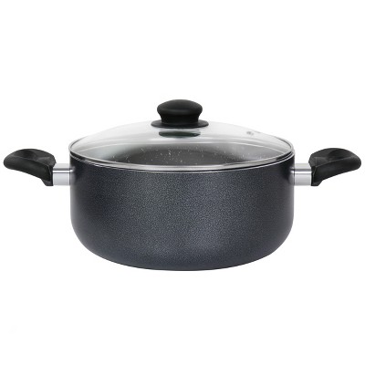 Oster Pallermo 5 Qt Aluminum Dutch Oven with Lid in Charcoal