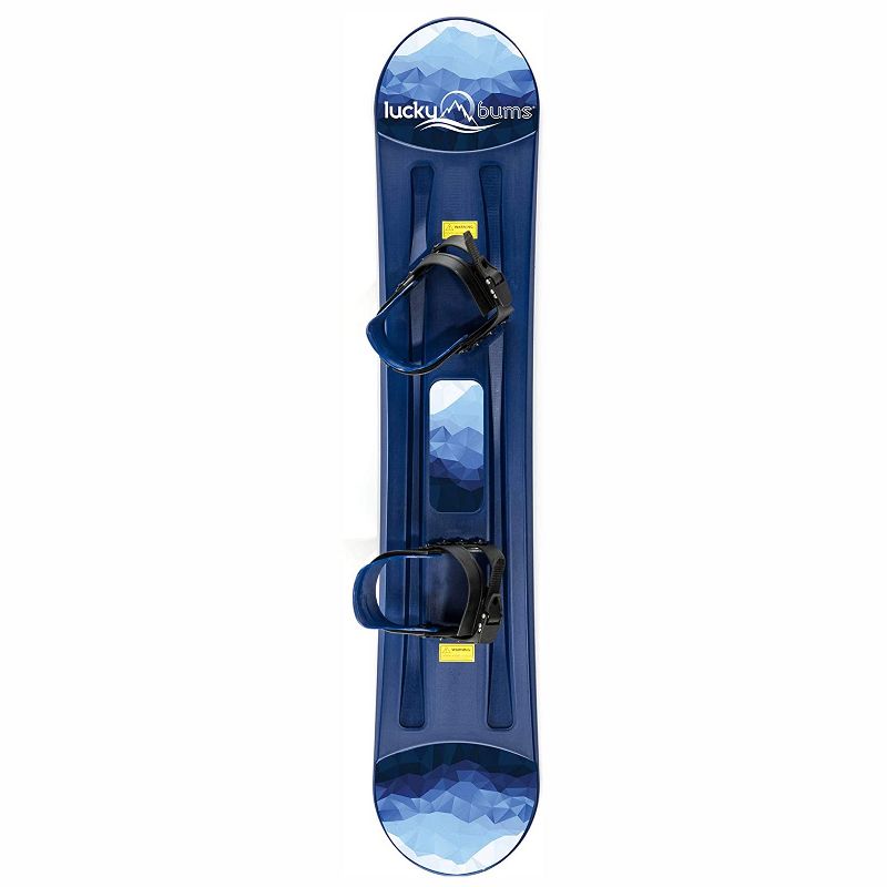 Lucky Bums 120cm Youth Junior Snow Kids Plastic Snowboard with Adjustable Boot Bindings for Children Ages 7 to 10 Years Old, Blue, 2 of 7