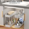 LunaLulinlk 4 Tier Slim Rolling Storage Cart, Slim Cart Kitchen Storage Organizer Rolling Utility/ Mobile Shelving Unit Slide Out Storage Cart, Grey - 2 of 4