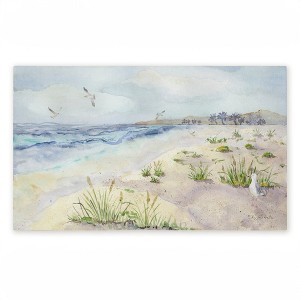 Stupell Industries Seagull by Beach Shore Printed Outdoor Door Mat, design by Audrey Jeanne Roberts, 18"x30" - 1 of 4