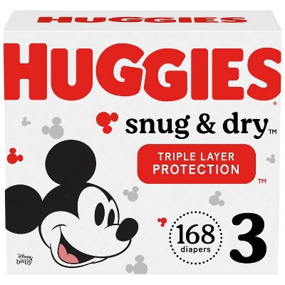 Image of Huggies Snug & Dry Baby Disposable Diapers Huge Pack - Size 3 - 168ct