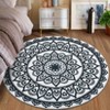 Indoor Soft Vintage Flower Round Area Rugs for Living Room Bedroom Washable Low Pile Non Slip Small Carpet Retro Room Decor - 3 of 4