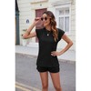 Women's  Fashionable Summer Two Piece Sets, Casual Short Sleeve Tops, Trendy Matching Shorts, Comfortable Outfits - 4 of 4