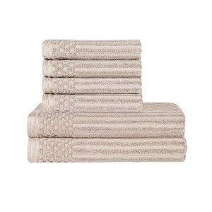 Modern Ribbed Cotton  Assorted Towel Set by Blue Nile Mills - 1 of 4