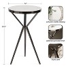 Kate and Laurel Gribben Round Marble Side Table, 14x14x24, White - 2 of 4