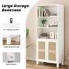 Sevobal Decorarive5 Shelf Bookshelf with Doors Tall Bookcase Display Shelves for Home Office, White, 29.9"*14.6"*70.9" - 2 of 4