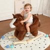 TopComfy Baby Bouncers and Rockers Kids Rocking Toy Horse Design with Hand Puppets for Toddler Entertainment for Kids, Brown, 20.47"*18.9"*12.99" - 2 of 4
