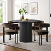 5-Piece Round Dining Table Set, Modern Pedestal Table and Upholstered Fabric Dining Chairs with Metal Legs, Kitchen Dining Set for 4-Maison Boucle - 2 of 4