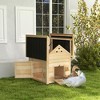 PawHut Duck Coop, Wooden Duck House, Outdoor Small Animal House with Openable Roof, Double Doors, Removable Base for 1-3 Ducks - 2 of 4