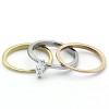 Slickblue Three-Tone Stainless Steel Women's Ring, Clear CZ Marquise, Gold & Rose Gold, Wedding Style, Sizes 5-10 - 2 of 4