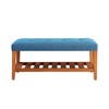 Okak Modern 2-Tier Tufted Button Ottoman Bench Shoe Bench with Open Storage Shelf,Upholstered Storage Bench for Entryway,Living Room - 2 of 4