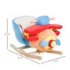 AZL1 Life Concept Rocker and Spring Horse Wooden Plush Ride on Plane with Melody Handles Safety Belt for Toddlers Kids, Red, 24.03"*13"*17.73" - 3 of 4