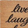HomeRoots 17" X 29" Natural Yellow And Black Floral Live Love Laugh Outdoor  Coir Door Mat - 4 of 4