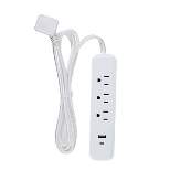 Globe Electric 6' 3 Outlet Extension Cord White